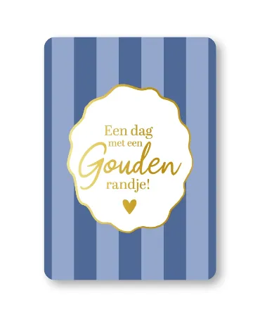 KP® Wenskaarten A6 - Een dag met een gouden randje (blauw) - 10 stuks