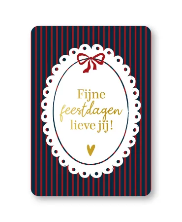 KP® Wenskaarten A6 - Fijne feestdagen lieve jij - 10 stuks