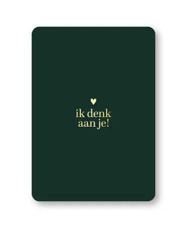 KP® Wenskaarten A6 - Ik denk aan je (donkergroen) - 10 stuks