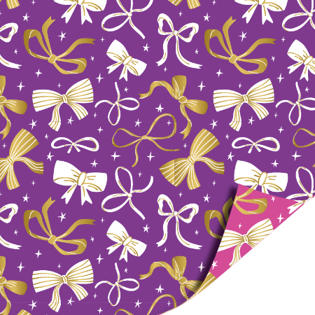 Afbeeldingen van KP® Cadeaupapier 30cm 100m - Bows purple