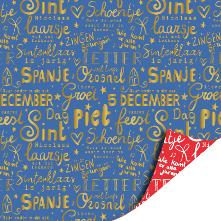 Afbeeldingen van KP® Cadeaupapier 30cm 100m - Letter pret rood