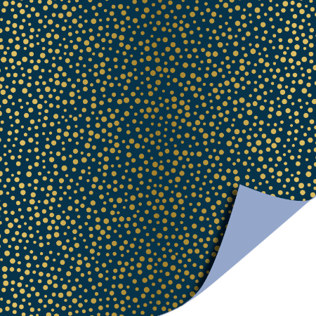 Afbeeldingen van KP® Cadeaupapier 40cm 100m - Luxury dots darkblue
