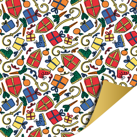 Afbeeldingen van KP® Cadeaupapier 30cm 100m - Mi Ma mijters