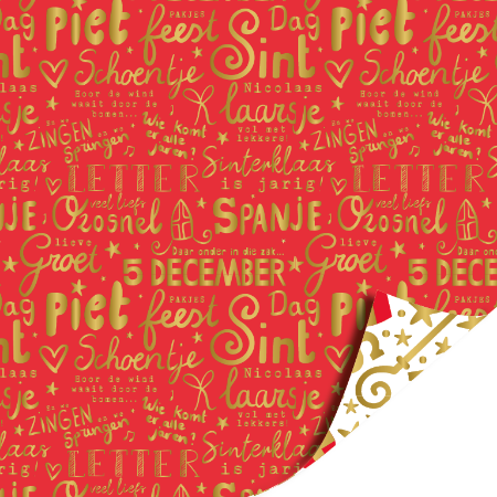 Afbeeldingen van KP® Cadeaupapier 70cm 100m - Mijter pret wit