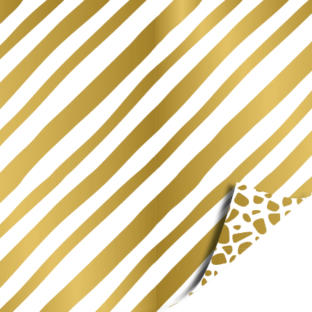 Afbeeldingen van KP® Cadeaupapier 30cm 100m - Painted lines white/gold