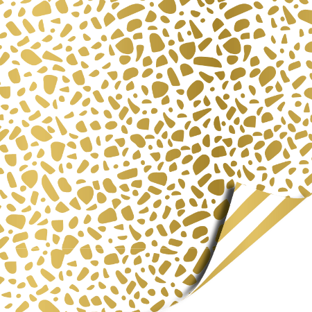 Afbeeldingen van KP® Cadeaupapier 30cm 100m - Painted lines white/gold
