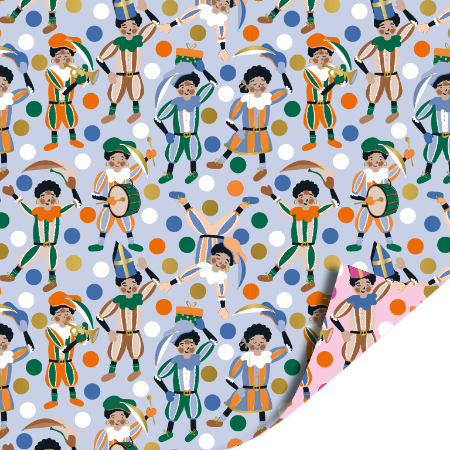 Afbeeldingen van KP® Cadeaupapier 30cm 100m - Pieten pret