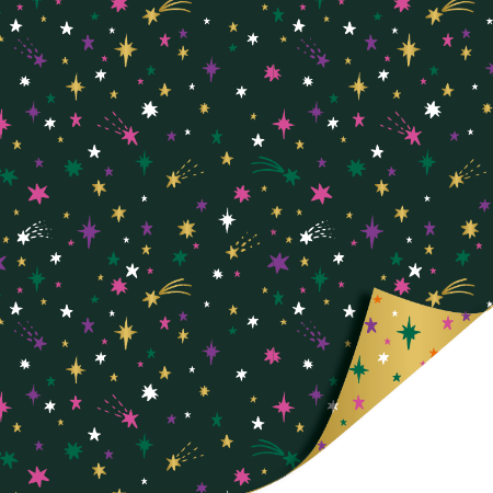 Afbeeldingen van KP® Cadeaupapier 70cm 100m - Shiny stars green