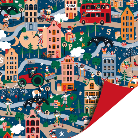 Afbeeldingen van KP® Cadeaupapier 30cm 100m - Sint is in town