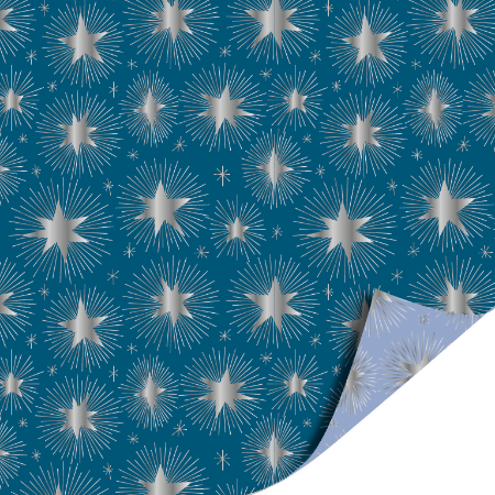 Afbeeldingen van KP® Cadeaupapier 30cm 100m - Stargazing blue/silver