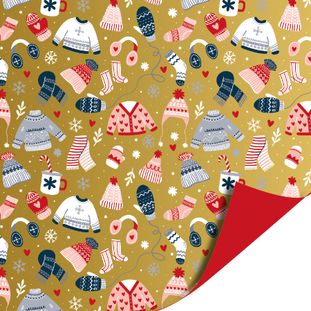Afbeeldingen van KP® Cadeaupapier 50cm 100m - Warm winter