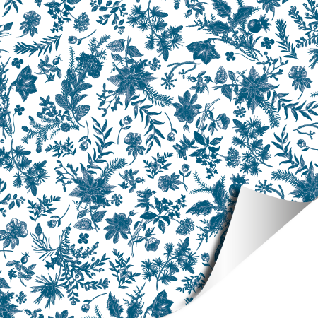 Afbeeldingen van KP® Cadeaupapier 30cm 100m - Winter nature blue