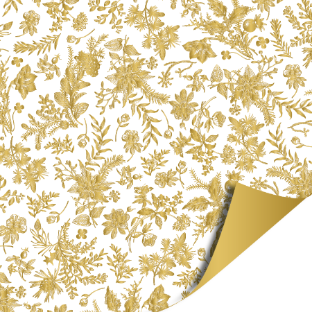 Afbeeldingen van KP® Cadeaupapier 30cm 100m - Winter nature gold