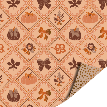 Afbeeldingen van KP® Cadeaupapier 30cm 100m - Luxury pumpkins