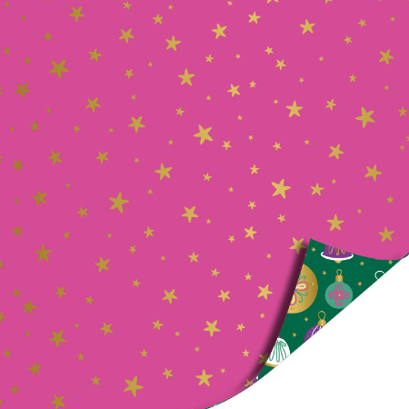 Afbeeldingen van KP® Cadeaupapier 50cm 100m - Christmas ornaments green