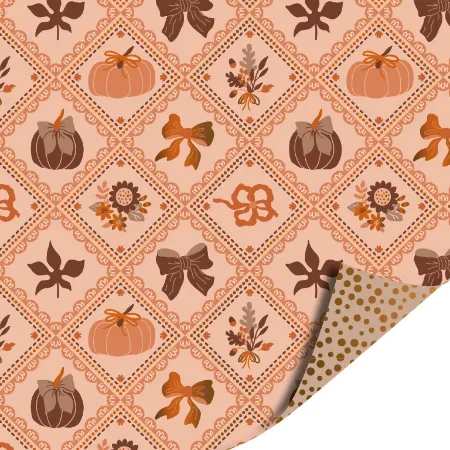 Afbeeldingen van KP® Cadeaupapier 50cm 100m - Luxury pumpkins