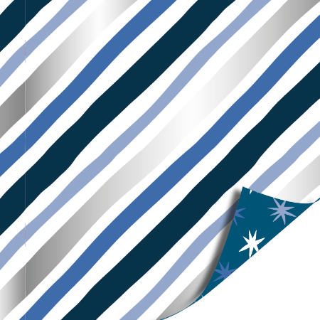 Afbeeldingen van KP® Cadeaupapier 50cm 100m - Winter stars blue
