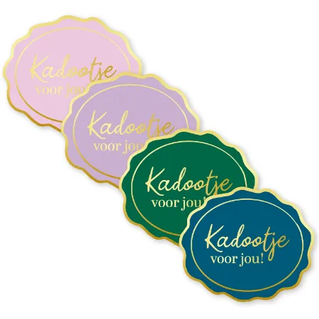KP® Stickers 54x46mm - Kadootje voor jou (4 varianten) 250p/r