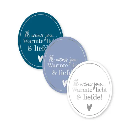 KP® Stickers 40x50mm - Ik wens jou… (zilver) (3 varianten) 250p/r