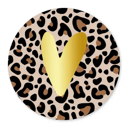 KP® Sticker D50mm - Leopard + hartje 250p/r