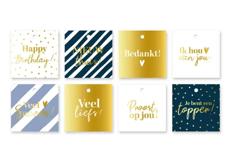 KP® Cadeaulabels 60x60mm Voordeelbox Najaar incl. display - 8 dessins