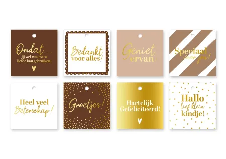 KP® Cadeaulabels 60x60mm Voordeelbox Najaar incl. display - 8 dessins