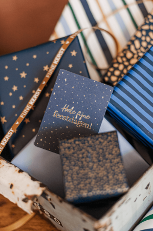KP® Cadeaukaartjes A7 - Hele fijne feestdagen (donkerblauw), 25 stuks