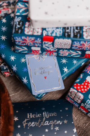 KP® Cadeaukaartjes A7 - Liefdevolle kerstdagen (silver), 25 stuks