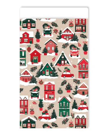 KP® Cadeauzakjes 17x25cm Winter houses 250st