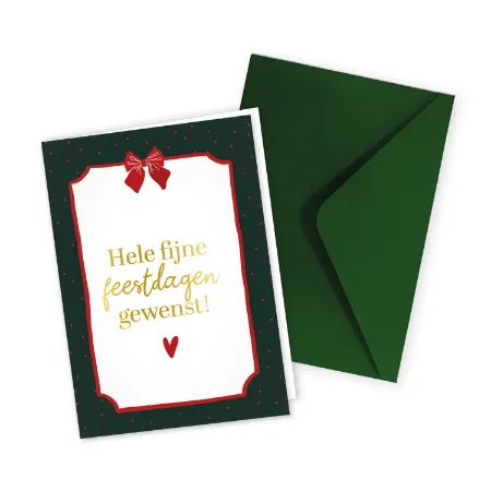 KP® Wenskaarten gevouwen - Hele fijne feestdagen gewenst - 5 stuks