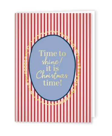 KP® Wenskaarten gevouwen - Time to shine it is Christmas time - 5 stuks