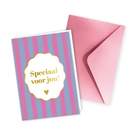 KP® Wenskaarten gevouwen - Speciaal voor jou (roze/blauw) - 5 stuks