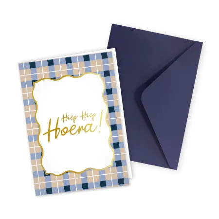KP® Wenskaarten gevouwen - Hiep hiep hoera - 5 stuks