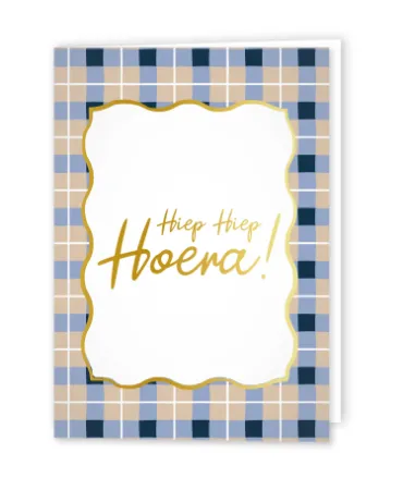 KP® Wenskaarten gevouwen - Hiep hiep hoera - 5 stuks