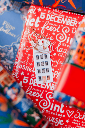 KP® Cadeaulabel - Pietenhuis - 37x82mm