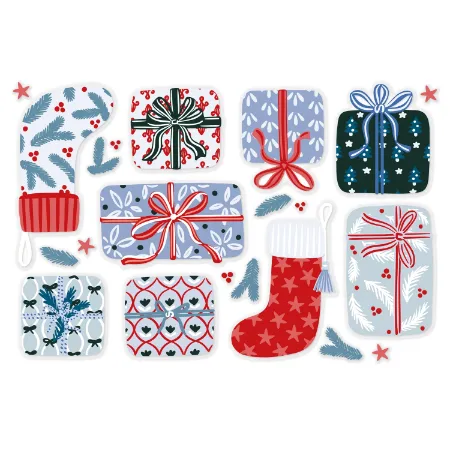 Kerst cadeautjes - Kerst raamstickers
