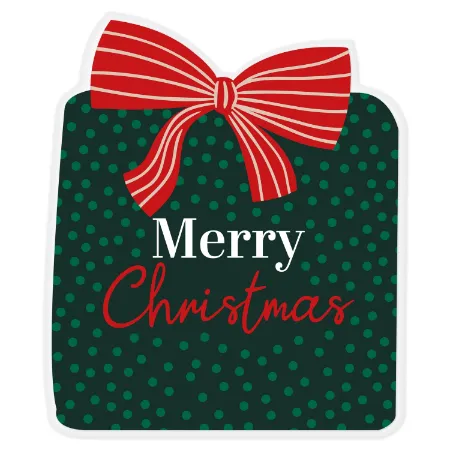 Kerst Raamsticker 43x52cm - Merry Christmas (cadeautje)