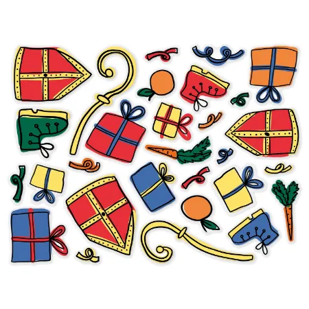 Sinterklaas Raamsticker - Mi Ma Mijter - Sinterklaas versiering