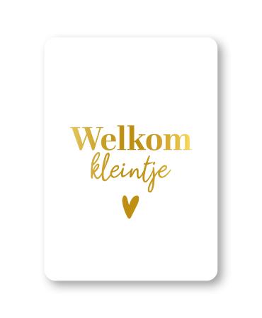 KP® Wenskaarten A6 - Welkom kleintje (wit/goud) - 10 stuks