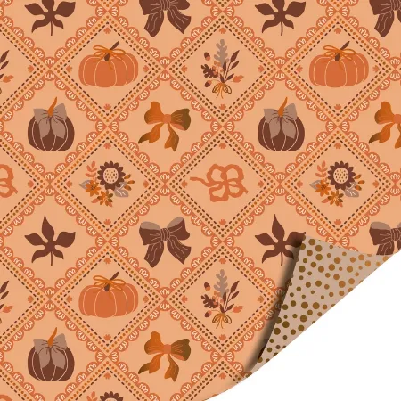 Afbeeldingen van KP® Cadeaupapier 50cm 100m - Luxury pumpkins