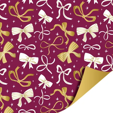 Afbeeldingen van KP® Cadeaupapier 30cm 100m - Bows burgundy purple